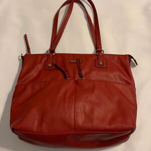 Dana Buchman large red tote with padded laptop pocket